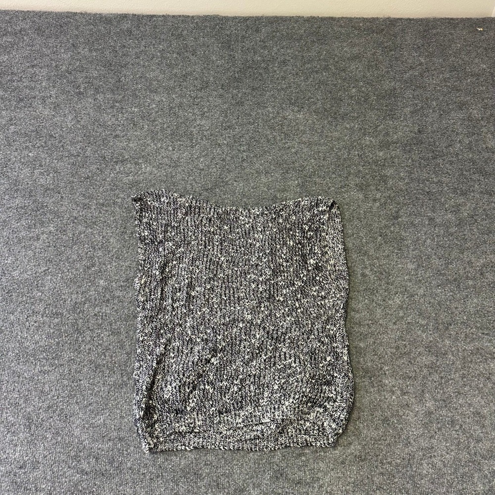 Unbranded Sweater Vest Womens Size M Black White Marled Knit V-Neck Sleeveless